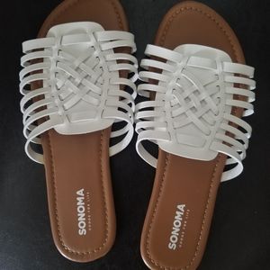 SO white flip flop sandals